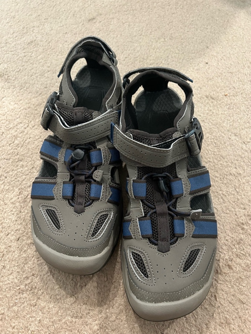 Teva Men’s Closed-Toe Sport Sandals in Gray & Blue